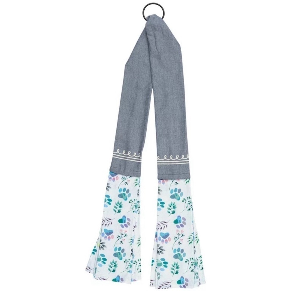 2 Kitchen Scarves by Greater Good: Paw Print Meadow